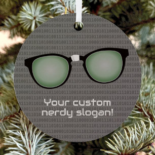 Inner Nerd funny spectacles - custom both sides Metal Ornament