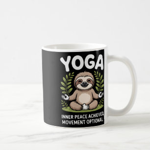 Inner Peace Achieved Movement Optional Yoga Sloth Coffee Mug
