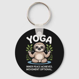 Inner Peace Achieved Movement Optional Yoga Sloth Keychain