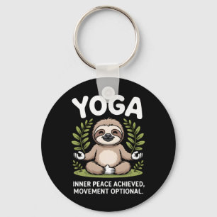Inner Peace Achieved Movement Optional Yoga Sloth Keychain
