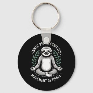 Inner Peace Achieved Movement Optional Yoga Sloth Keychain