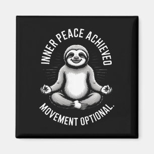Inner Peace Achieved Movement Optional Yoga Sloth  Magnet