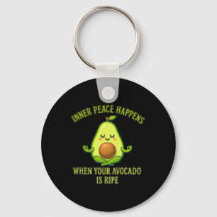 Inner Peace Happens When Your Avocado Is Ripe Yoga Keychain