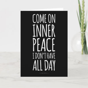 Inner Peace Meditation Yoga Lover Gift. Funny Yoga Card