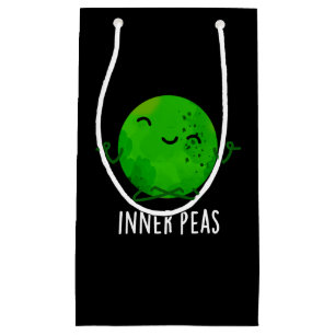 Inner Peas Funny Meditating Pea Pun Dark BG Small Gift Bag
