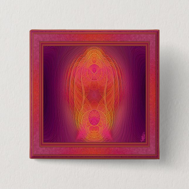 Inner Sanctum Abstract Art 2 Inch Square Button (Front)