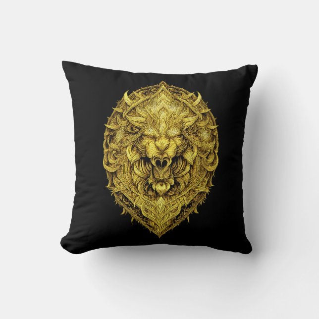 Inner Strength Sacred Geometry Totem Accent Throw Pillow (Front)