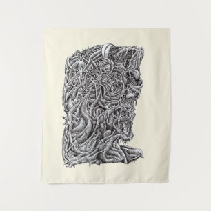 Innerbeastman, ink drawing tapestry