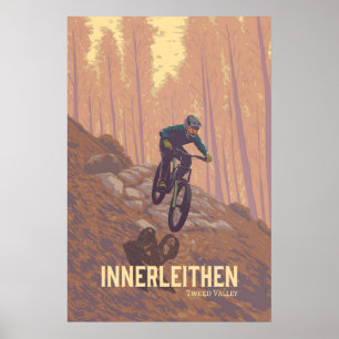 Innerleithen Mountain Biking Travel Poster
