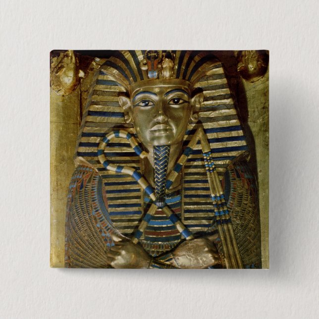 Innermost coffin of Tutankhamun 2 Inch Square Button (Front)
