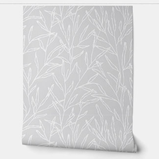 Innocence: Delicate leaf Outline Wallpaper