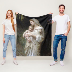 Innocence (Madonna and Child), Bouguereau Fleece Blanket