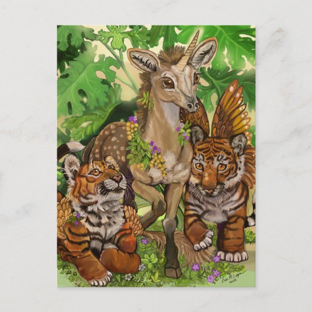 'Innocence of the new' unicorn   Postcard (Front)