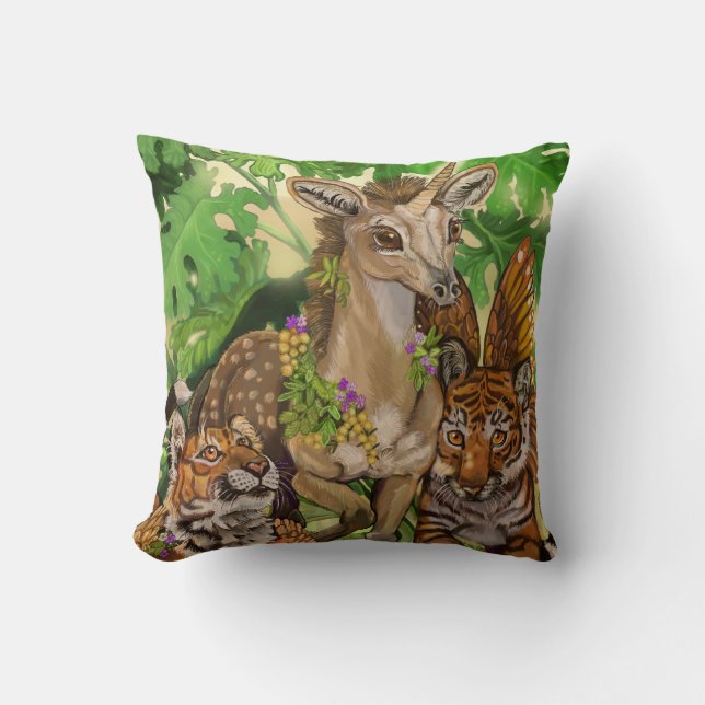 'Innocence of the new' unicorn  Throw Pillow (Front)