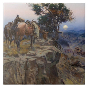 “Innocent Allies” by Charles M Russell Tile