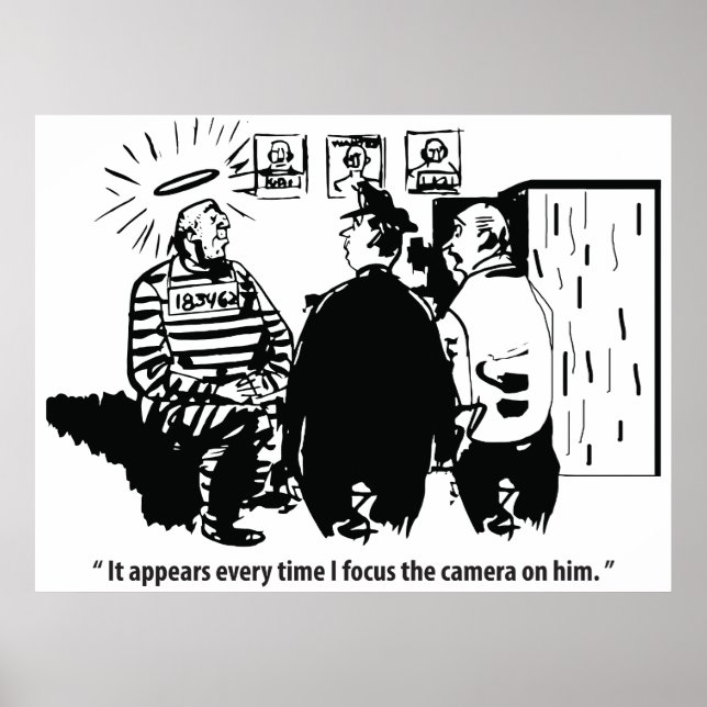 Innocent Convict, Camera Focus, Funny Vintage Poster (Front)