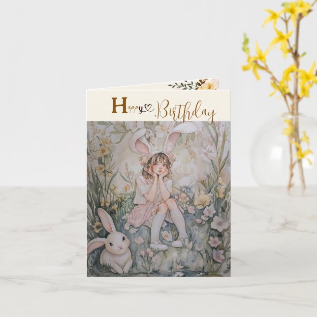 Innocent daughter's  birthday  card (Yellow Flower)