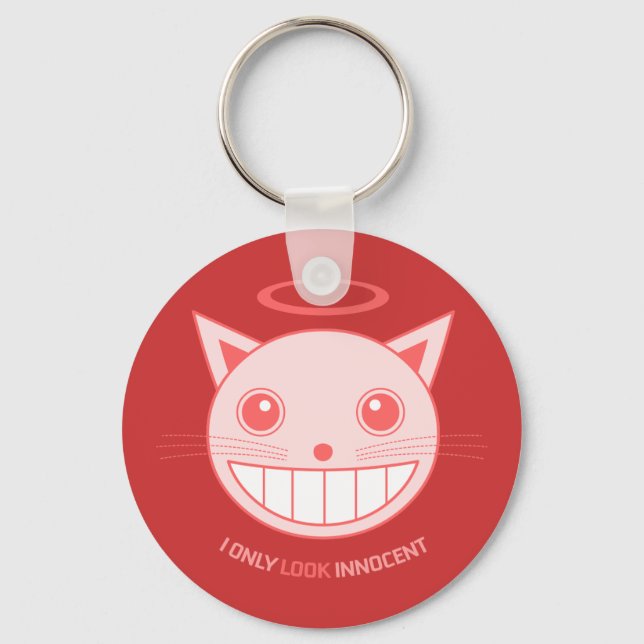 Innocent / Evil Cat keychain (Front)