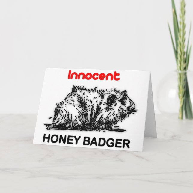 Innocent Honey Badger Holiday Card (Front)