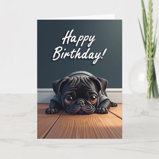 Innocent Pup Birthday Card (Front)