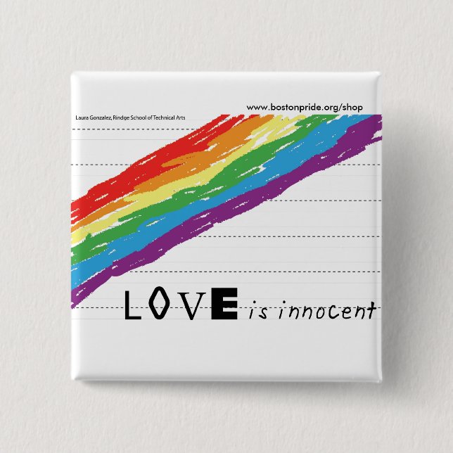 Innocent Square 2 Inch Square Button (Front)