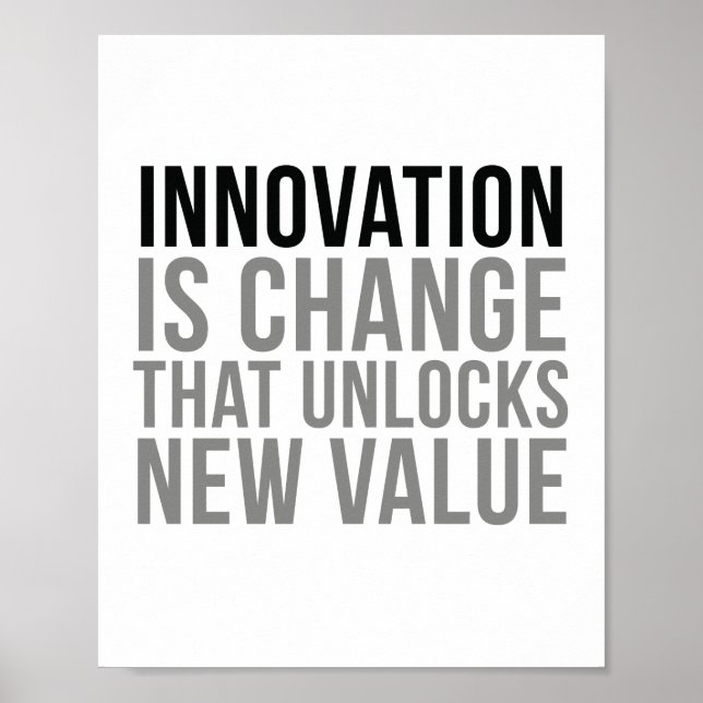 Innovation Is Change That Unlocks New Value Poster (Front)