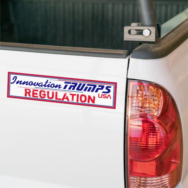 Innovation Trumps Regulation Bumper Sticker (On Truck)