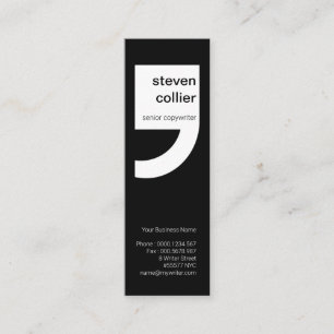 Innovative White Quotation Mark Writing Mini Business Card