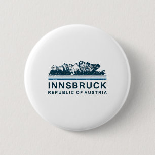 Innsbruck Austria Mountains Austrian Skiing Vintag 2 Inch Round Button