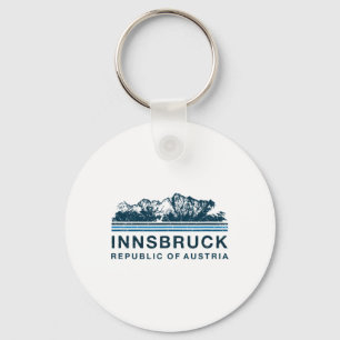 Innsbruck Austria Mountains Austrian Skiing Vintag Keychain