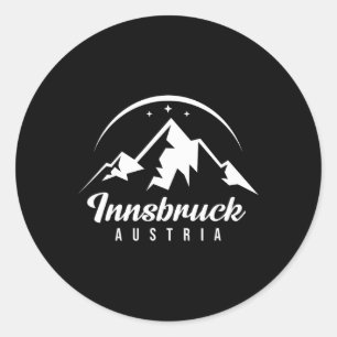 Innsbruck Austria Ski Resort Skiing Snowboarding S Classic Round Sticker