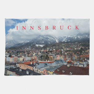 Innsbruck panoramic view tea towel