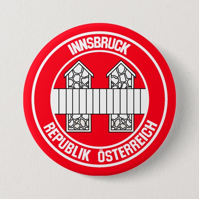 Innsbruck Round Emblem 3 Inch Round Button (Front)