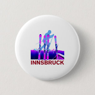Innsbruck skiing & snowboarding retro 90s 2 inch round button