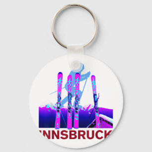 Innsbruck skiing & snowboarding retro 90s keychain