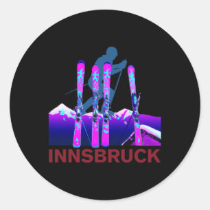 Innsbruck Skiing And Snowboarding Retro 90s Innsbr Classic Round Sticker