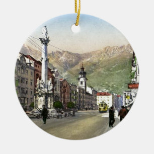 Innsbruck, Tram in  Maria Theresa Starsse Ceramic Ornament