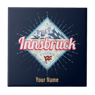 Innsbruck Tyrol Austria Retro Alps Vintage Tile