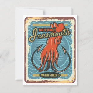 Innsmouth Bait and Tackle Fishing Lovecraft Holiday Card