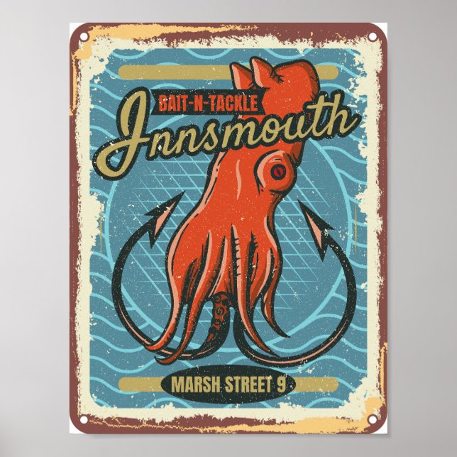 Innsmouth Bait and Tackle Fishing Lovecraft Poster (Front)