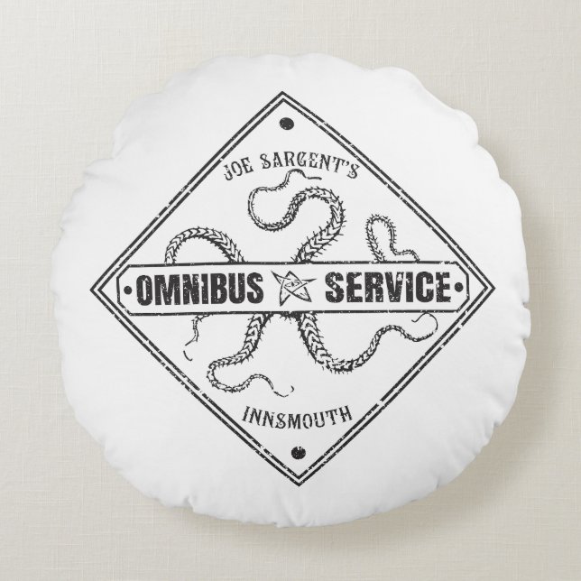 Innsmouth Bus Service Joe Sargent Round Pillow (Front)