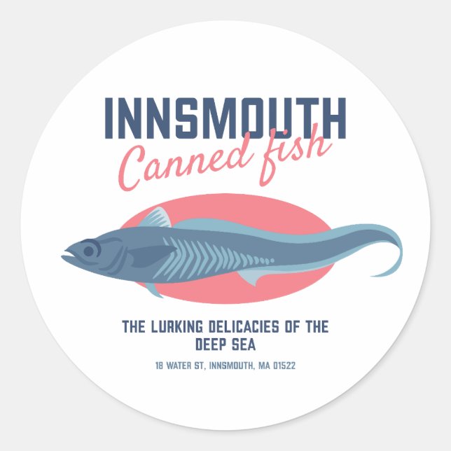 Innsmouth Canned Fish Lovecraftian Classic Round Sticker (Front)