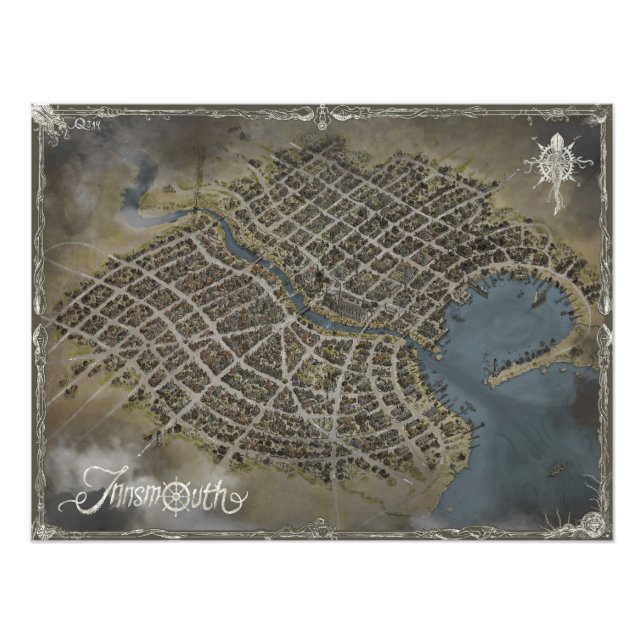 Innsmouth map, Lovecraft world - Photo Enlargement Print (Front)