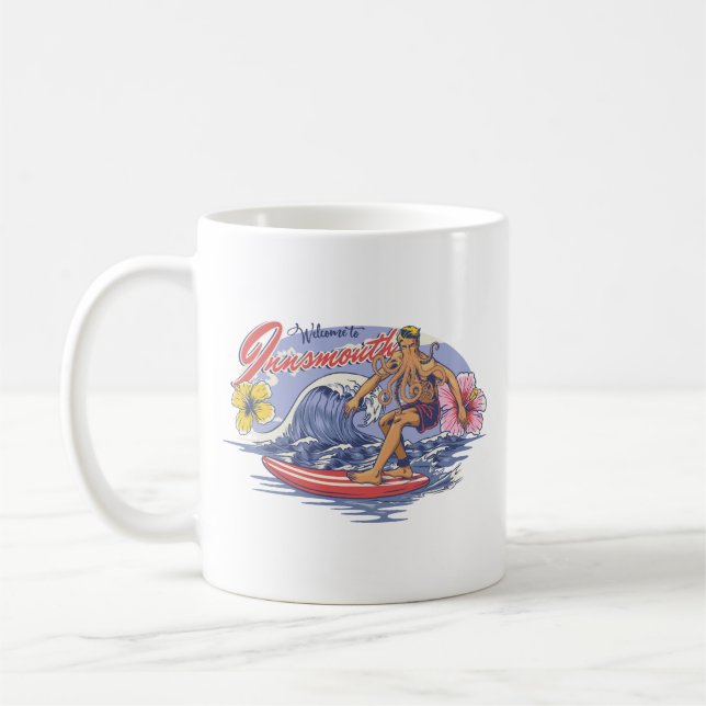 Innsmouth Surfing Lovecraft Coffee Mug (Left)