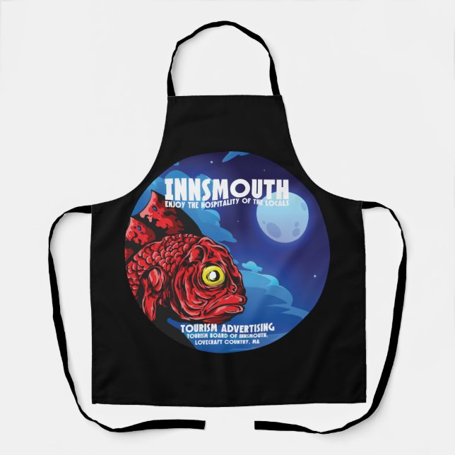 Innsmouth Vintage Travel Poster Lovecraft Apron (Front)