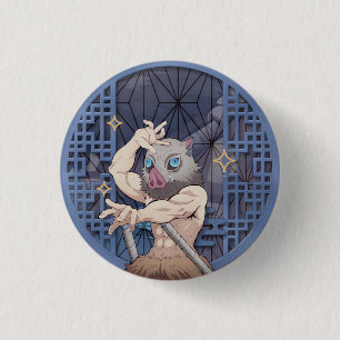 Inosuke Hashibira 1 Inch Round Button