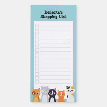 Inquisitive Cats Shopping List Personalized