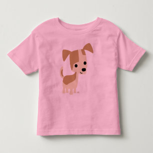 Inquisitive little dog cartoon toddler T-shirt