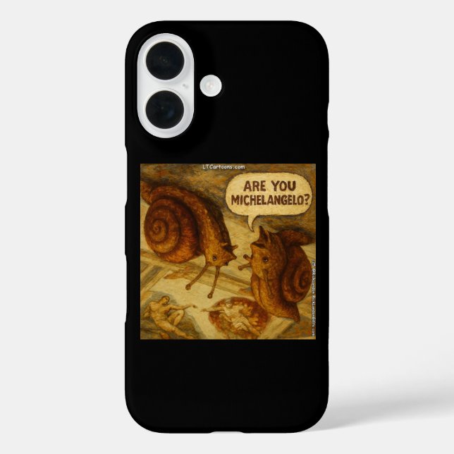 Inquisitive Snail & Michelangelo Parody Cartoon  Case-Mate iPhone Case (Back)