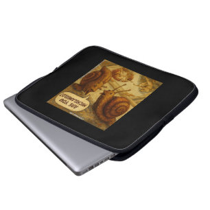 Inquisitive Snail & Michelangelo Parody Cartoon  Laptop Sleeve